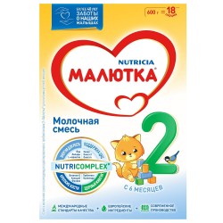 Смесь молочная Малютка 2 кисломолочная с 6 мес 600 г