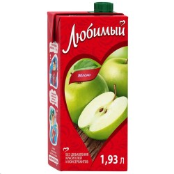 Нектар Любимый яблоко осветленный для детского питания старше 3 лет 1.93 л тетрапак