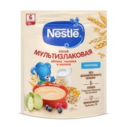 Каша молочная Nestle мультизлаковая с яблоком черникой и малиной с 6 мес 200 г