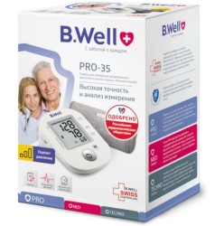 Тонометр автоматический B.Well на плечо без адаптера со стандартной манжетой 22-32 см индикатор аритмии PRO-35 M