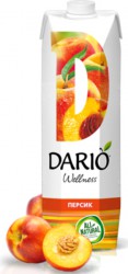Нектар Dario Велнесс персиковый с мякотью на фруктозе 1 л