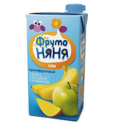 Сок Фрутоняня мультифруктовый (яблоко банан манго нектар) неосветленный без сахара с 3 лет 500 мл